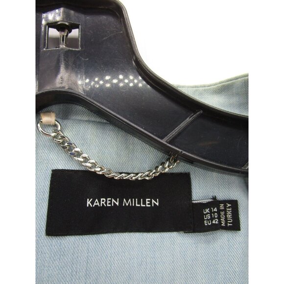 Karen Millen Jacket 10 White Motorcycle Biker Tweed Full Zip Crop * - Picture 11 of 14